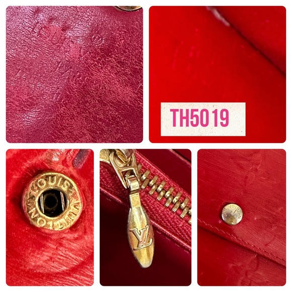 💯 LOUIS VUITTON Monogram Red Vernis Reade Wallet on Chain - Picture 6 of 11